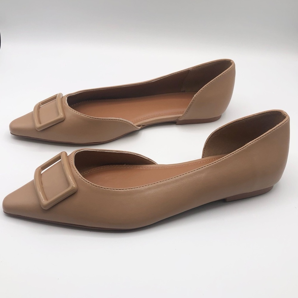 ASOS Beige Pointed Flats with Buckle